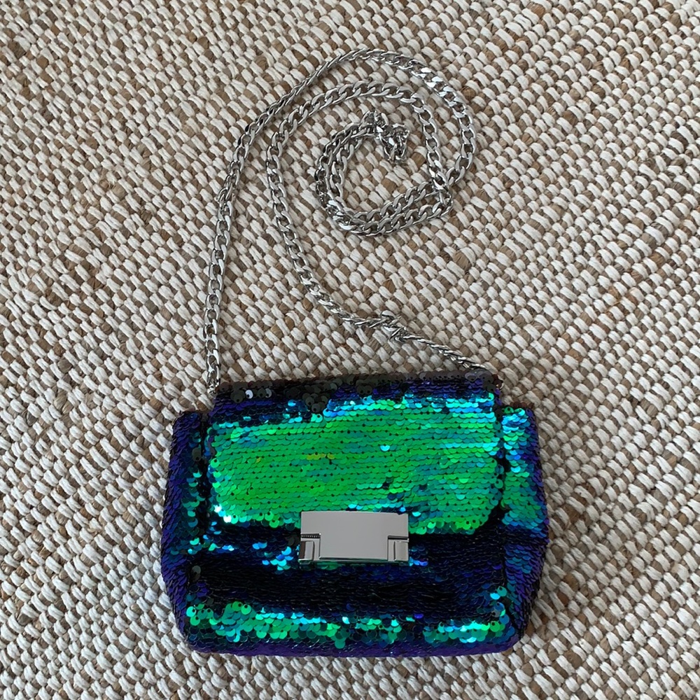 Topshop Green Shining Mini Bag